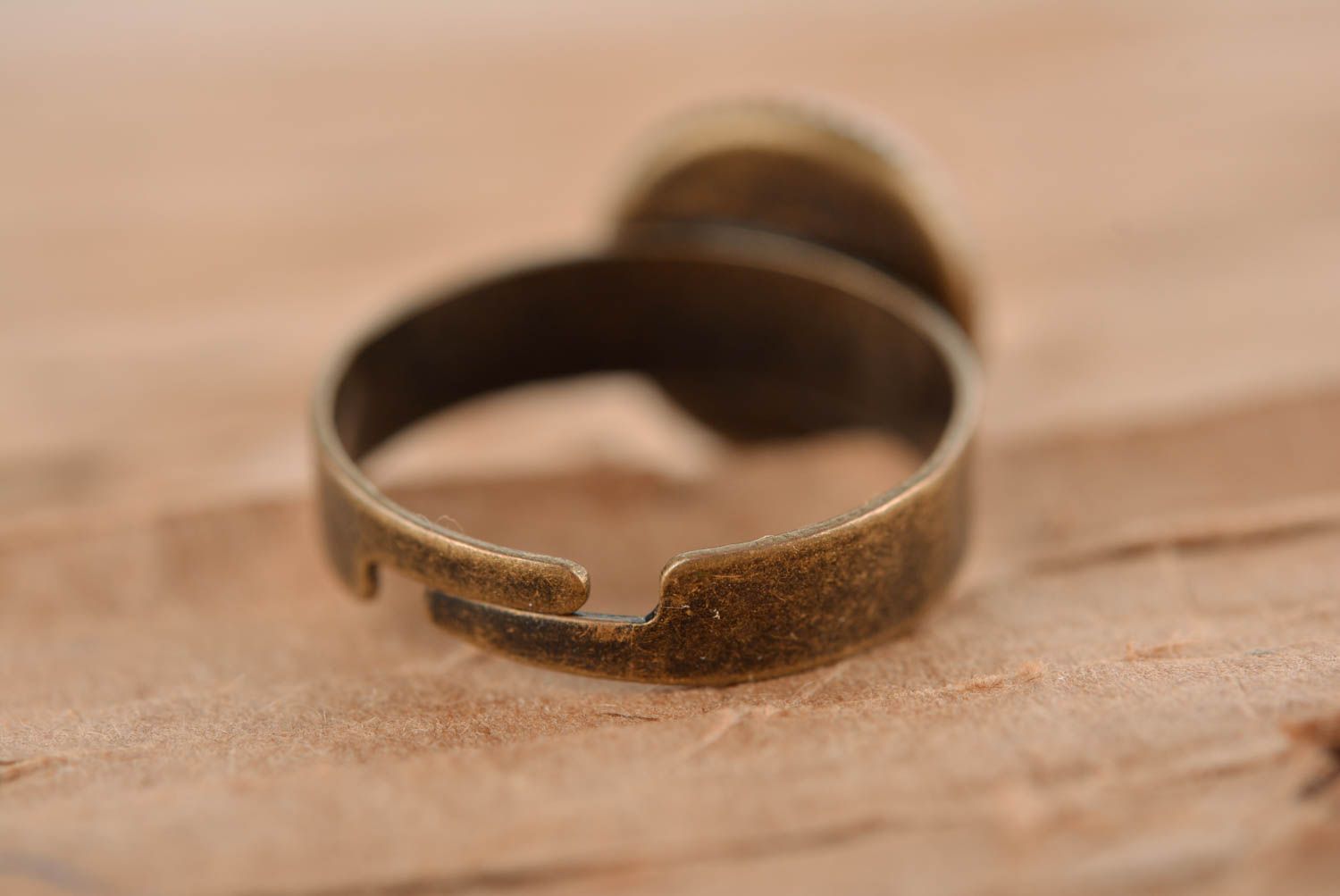 Unusual handmade metal ring stylish glass cabochon ring cool jewelry designs photo 5