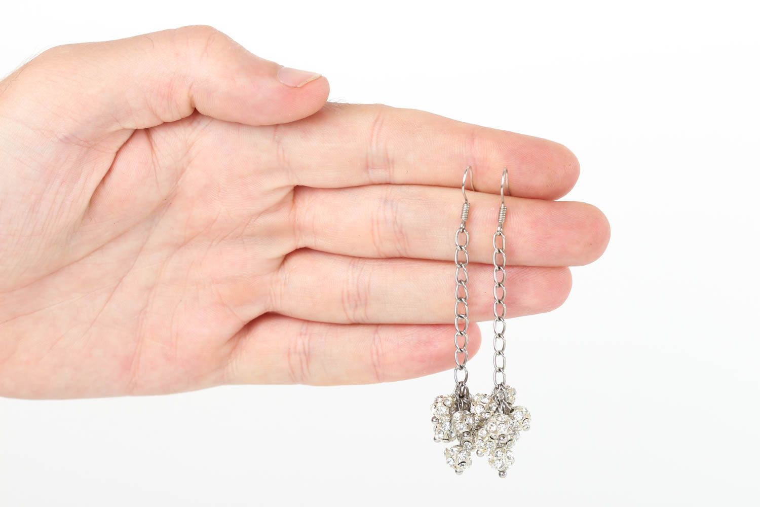 Handmade designer female earrings stylish metal accessory unusual jewelry photo 5