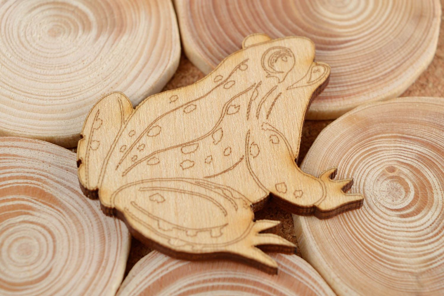 Frosch schön handmade Figur zum Bemalen Holz Rohling Miniatur Figur lustig foto 1