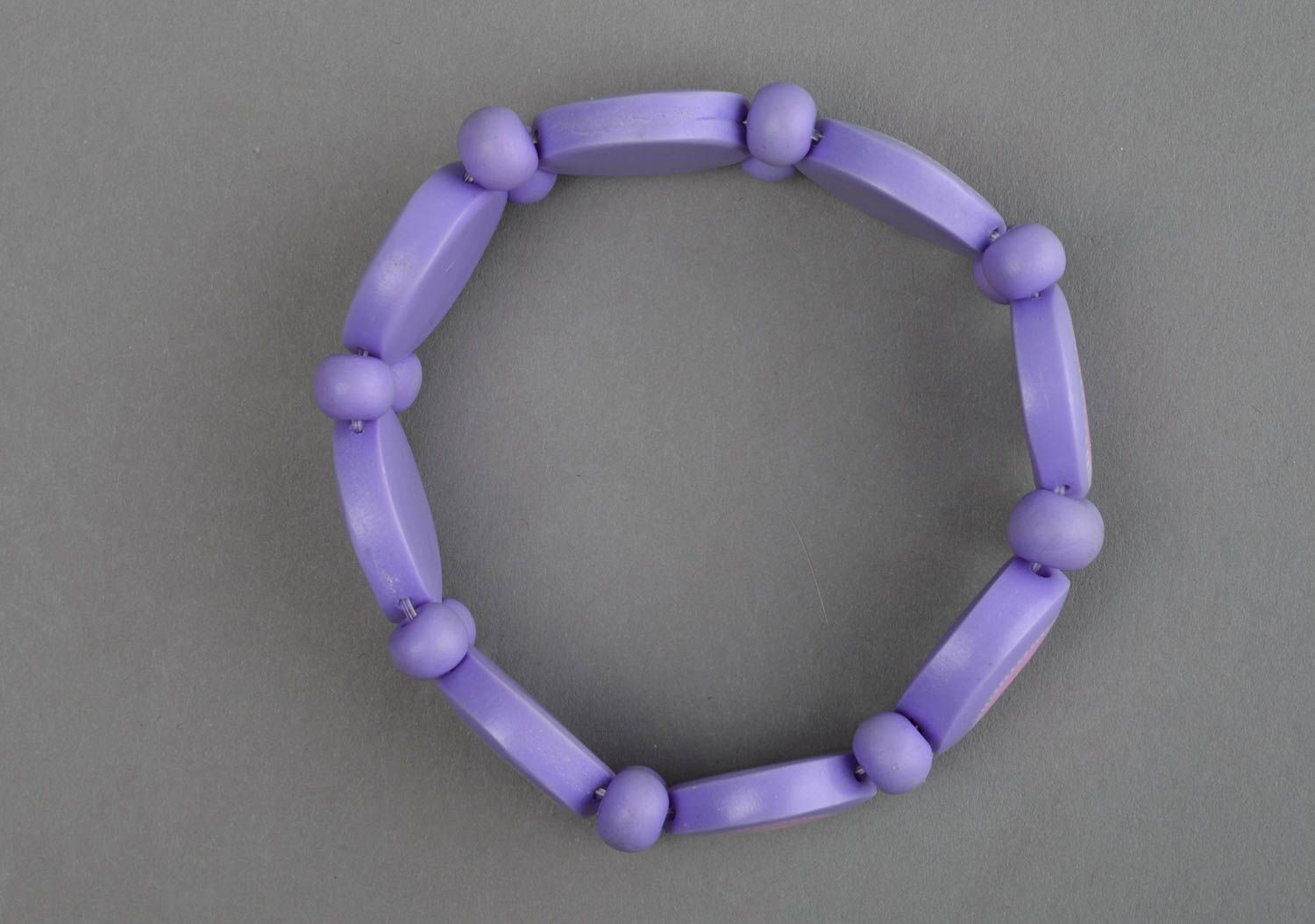 Originelles buntes Armband aus Polymerton handmade für Frauen Bubblegum foto 4