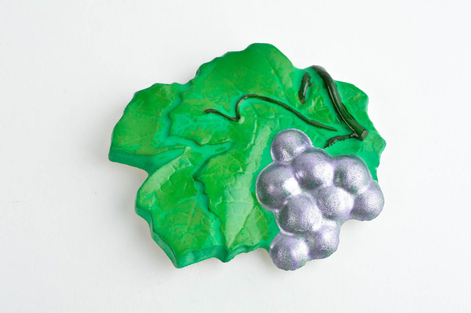 Magnet Kühlschrank handmade originelles Geschenk Deko aus Gips grün lila foto 8