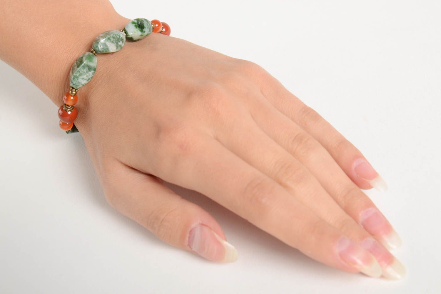 Handmade unusual bracelet beautiful wrist bracelet natural stone jewelry photo 2