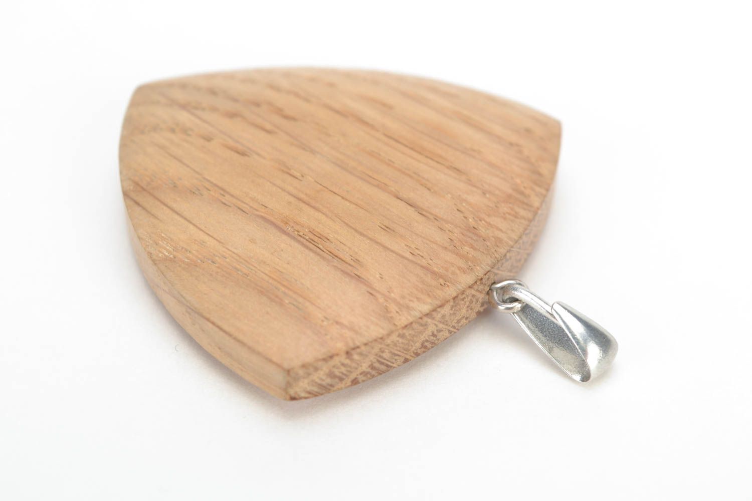 Blank for creative work wooden handmade pendant beautiful triangular accessory photo 3