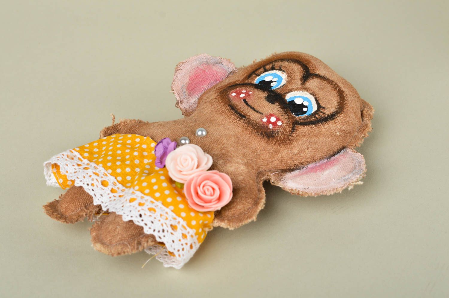 Мягкая игрушка ручной работы декор для дома игрушка из ткани обезьянка фото 4