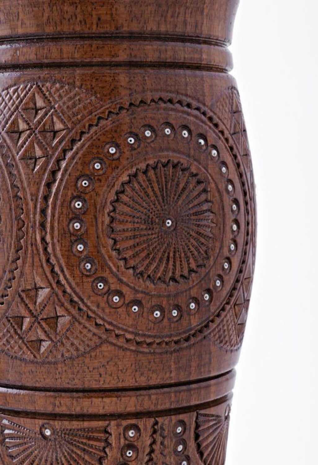 15 inches tall wooden handmade floor vase in tube shape 2,8 lb photo 3