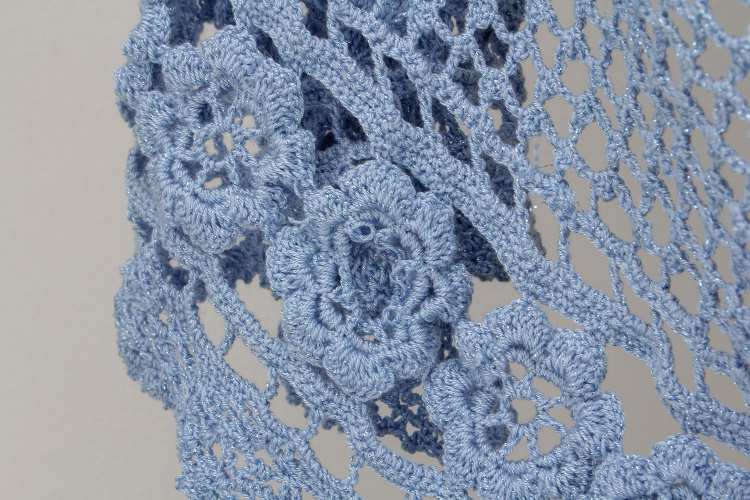 Crochet blue shawl photo 3