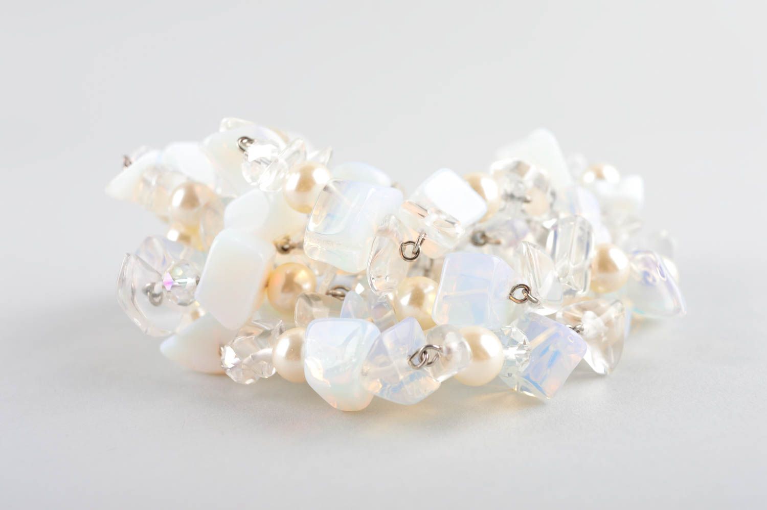 Handmade accessories beautiful white bracelet design jewelry gift for girls photo 3