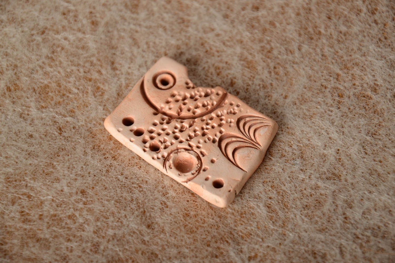 Small ceramic decoration for creation of handmade jewelry in ethnic style photo 1
