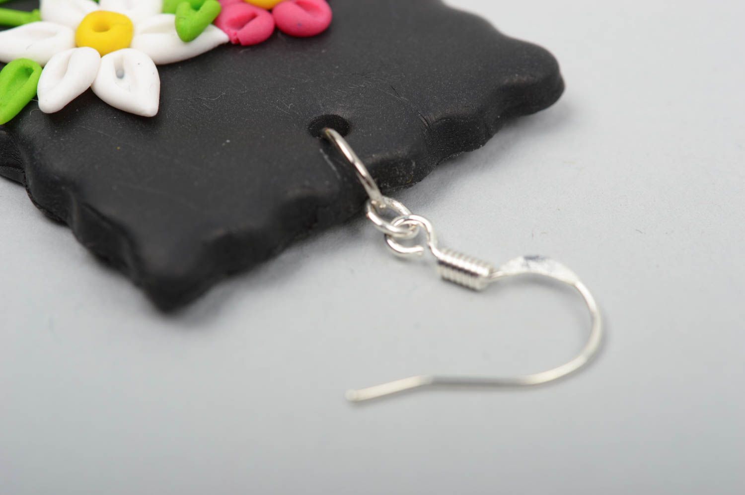 Handmade quadratische Ohrringe Polymer Clay Schmuck Accessoire für Frauen foto 3