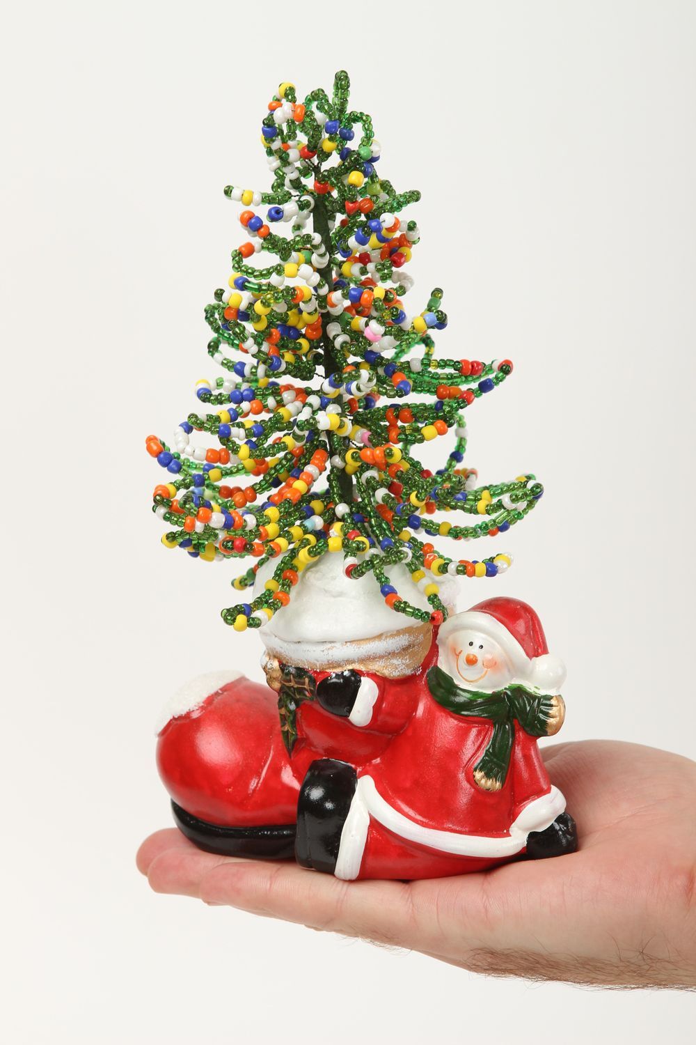 Décoration Noël fait main Sapin artificiel en perles de rocaille Déco maison photo 5
