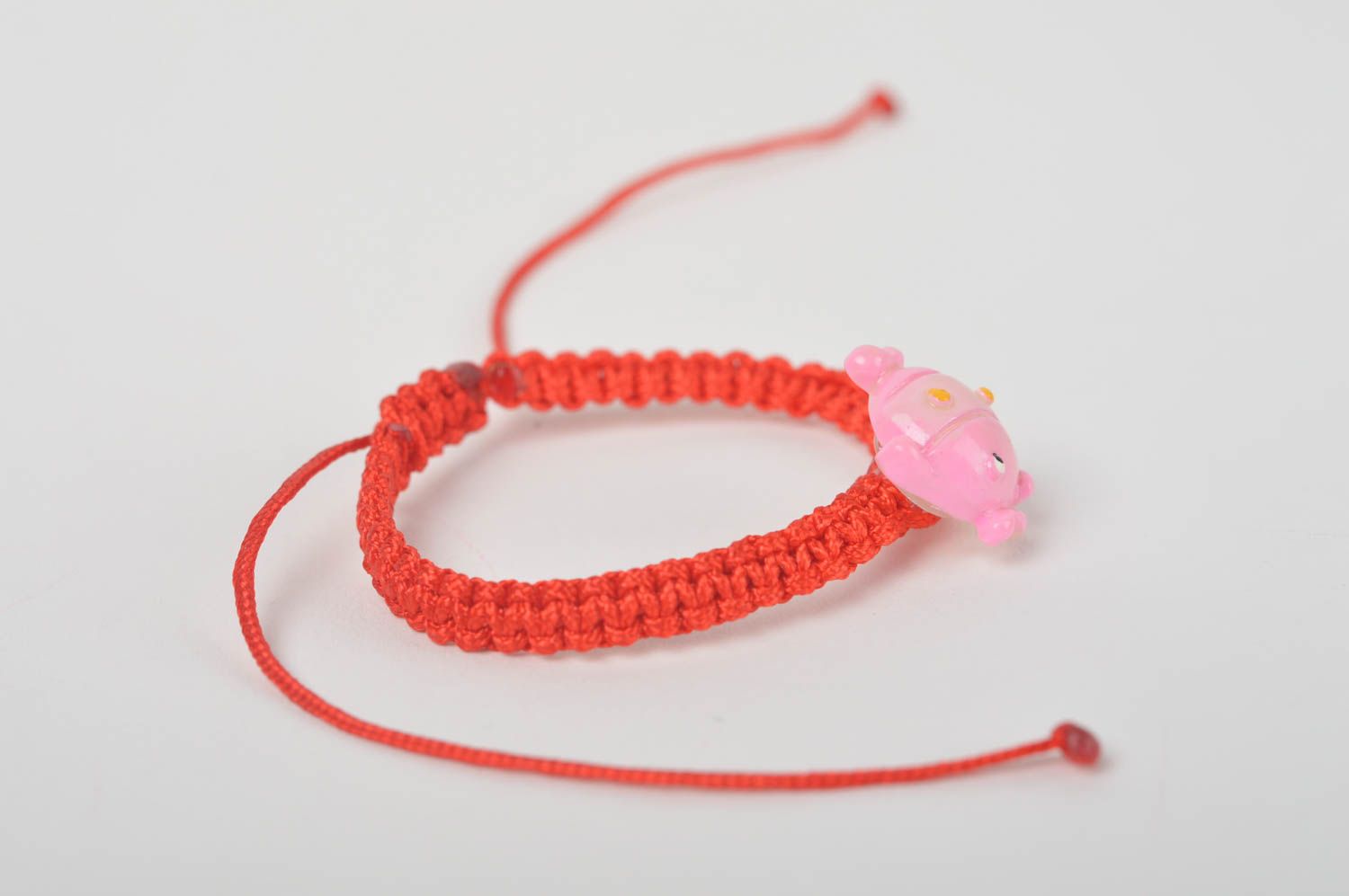Браслет ручной работы браслет из шнурков плетеный браслет детский с рыбкой фото 3