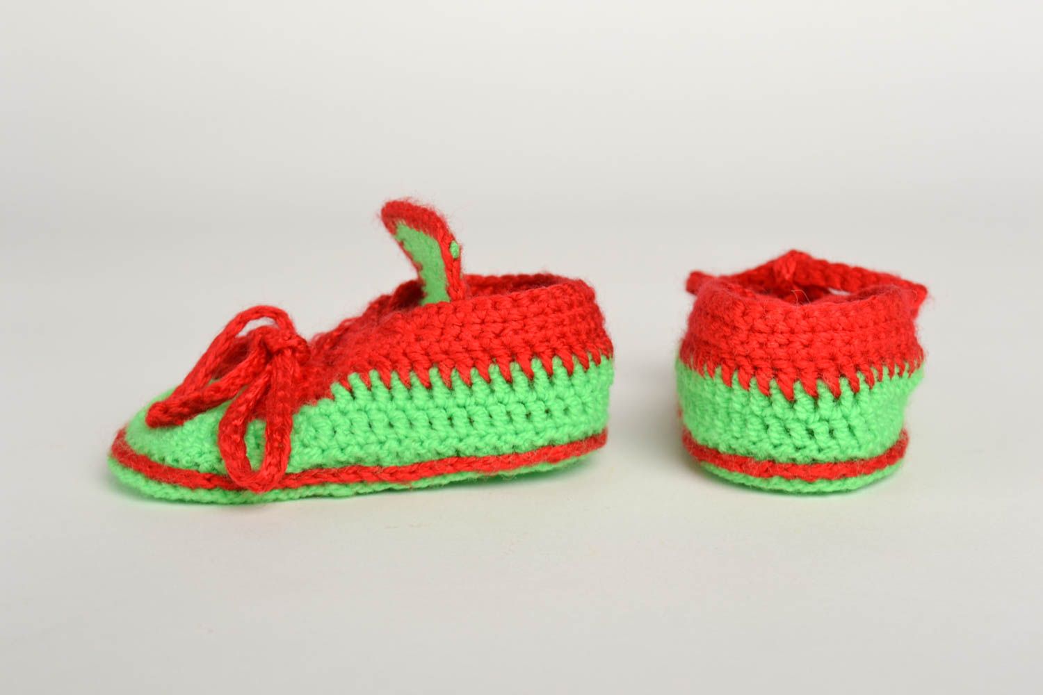 Warme Babyschuhe handgefertigte Schuhe Geschenke für Kleinkinder rot grün foto 3