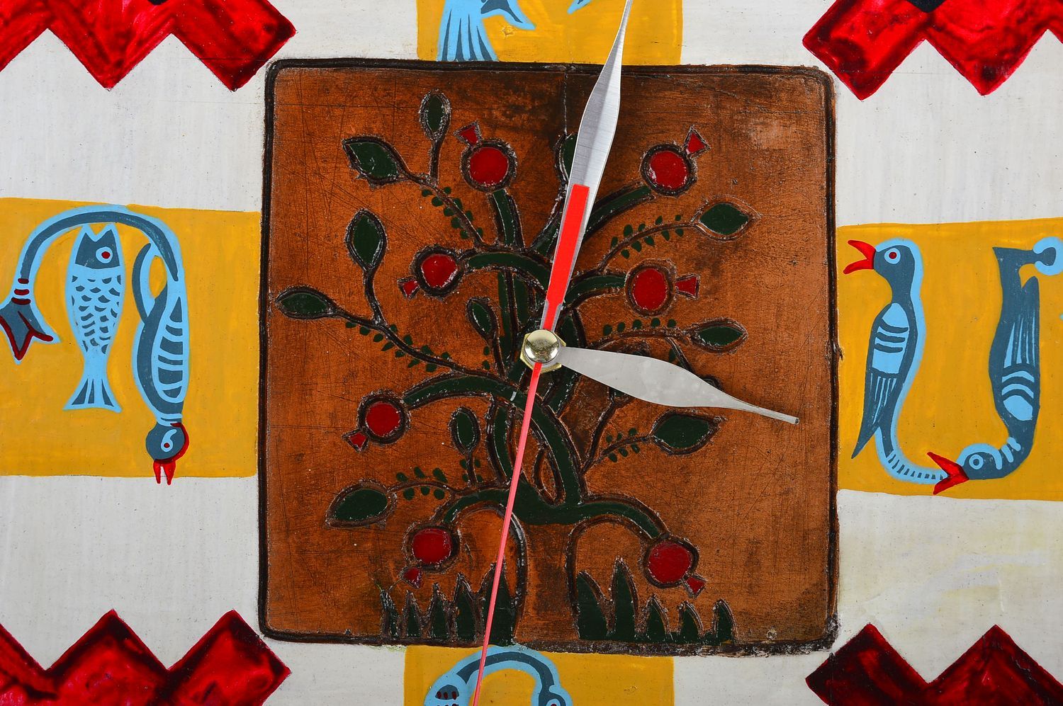 Reloj de barro para pared artesanal decoración de interiores regalo original foto 4