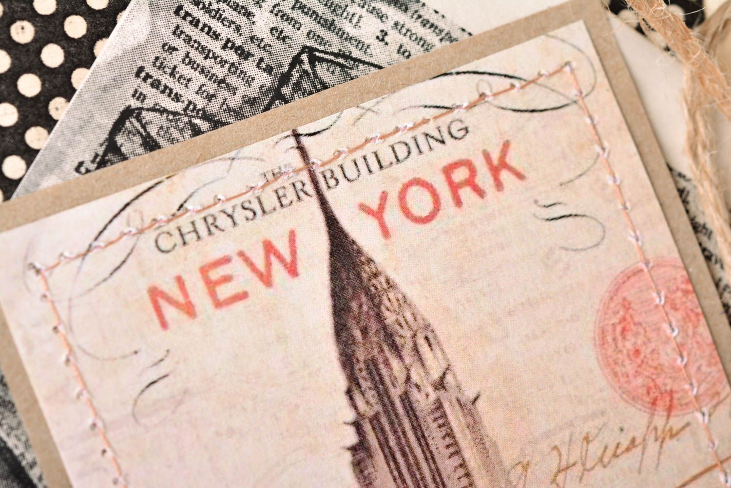 Carte de voeux fait main en carton design de créateur Cadeau original New York photo 4