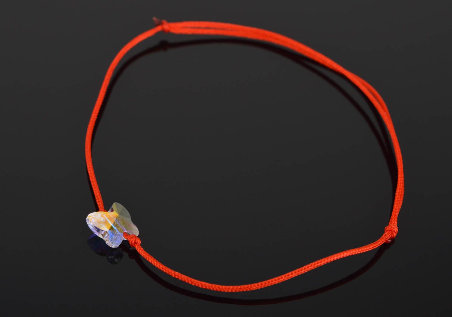 Bracelet textile Bijou fait main Accessoire femme en fil de soie rouge beau photo 1