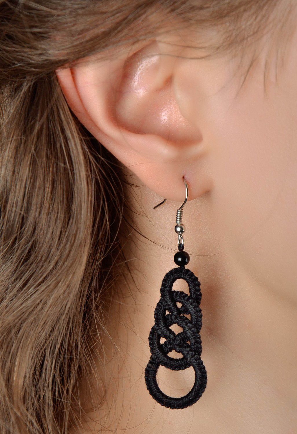 Earrings made from cotton lace Chains photo 4