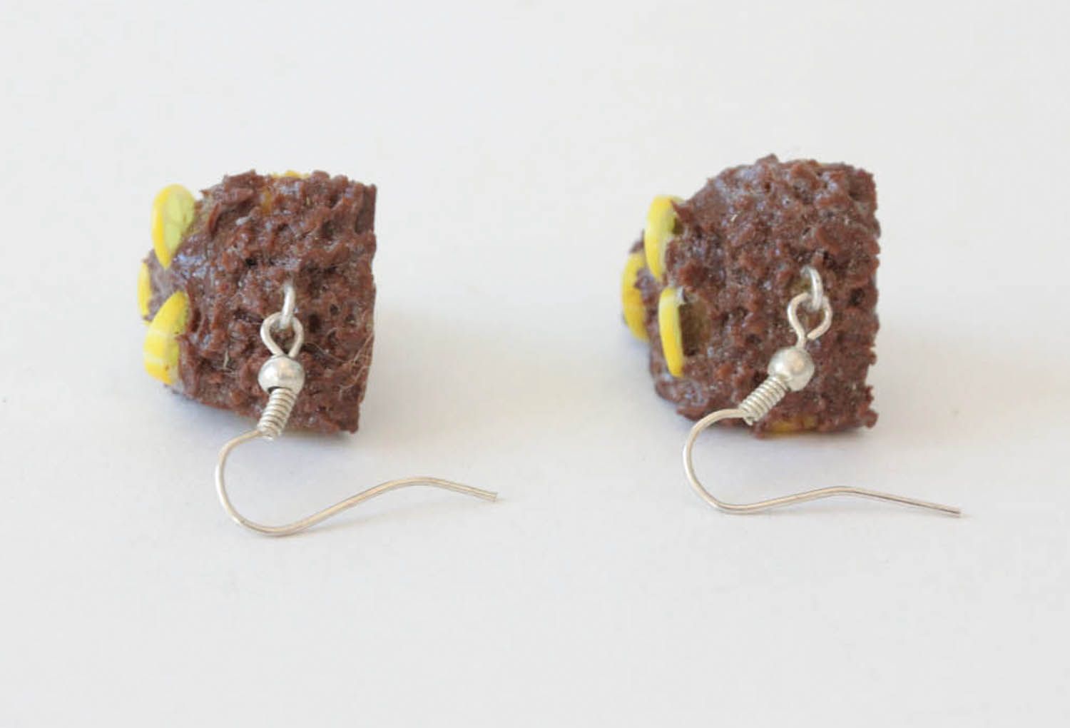 Pendant earrings Chocolate Cake photo 3