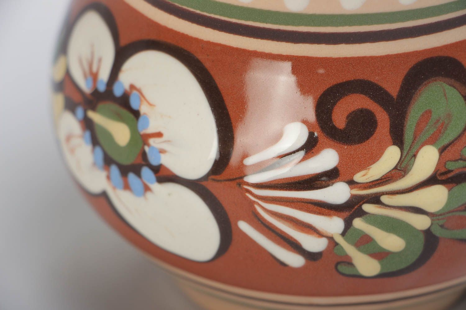 Azucarera de cerámica hecha a mano de arcilla pintada 300 ml foto 3