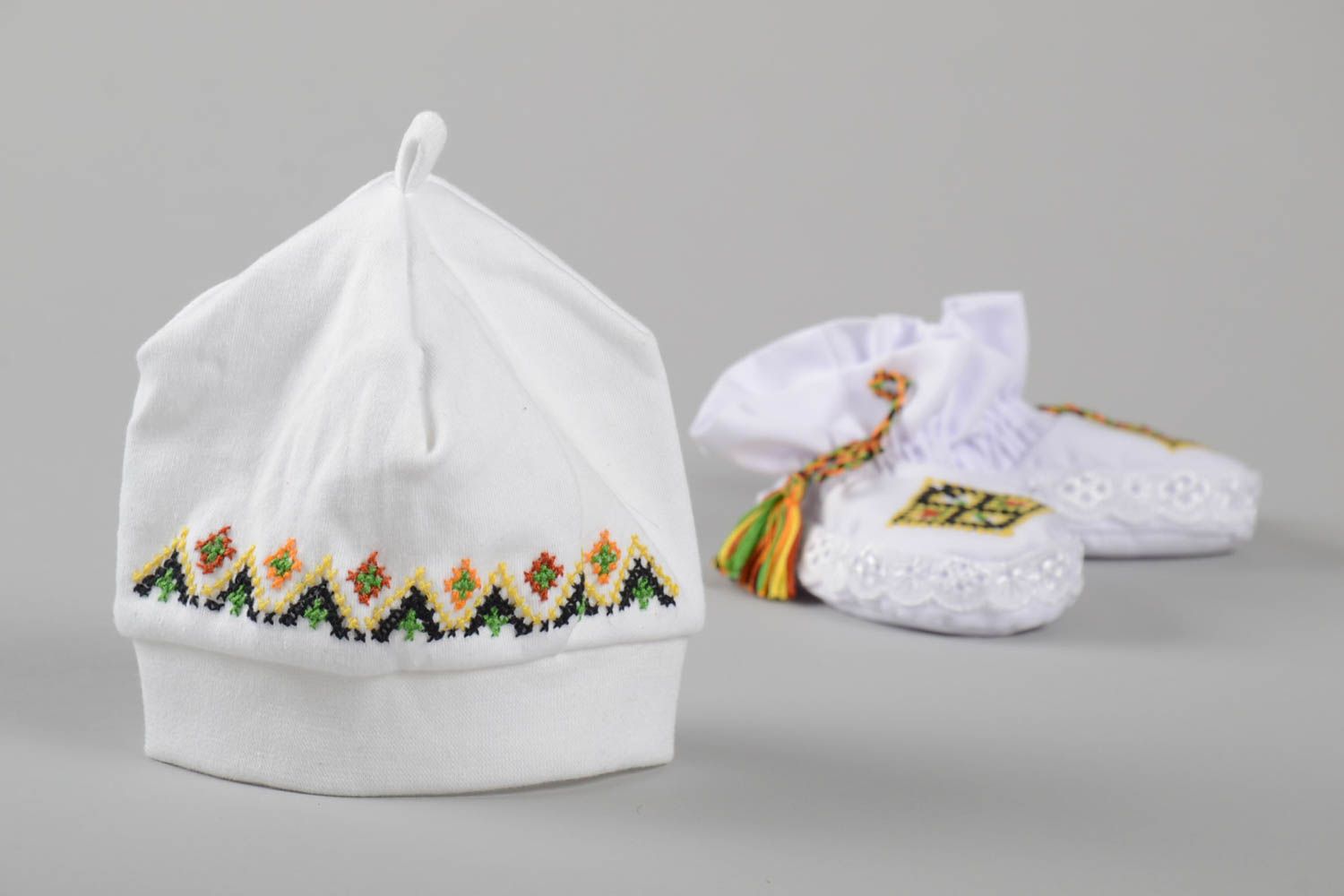 Unusual cap for children handmade babies shoes beautiful designer present photo 2