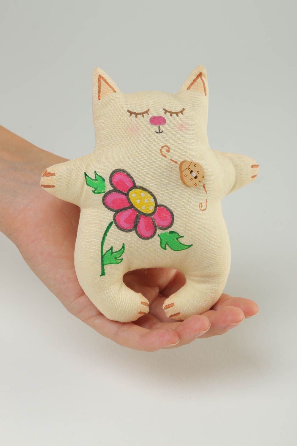 Игрушка ручной работы интересный подарок Котик симпатичный мягкая игрушка фото 6