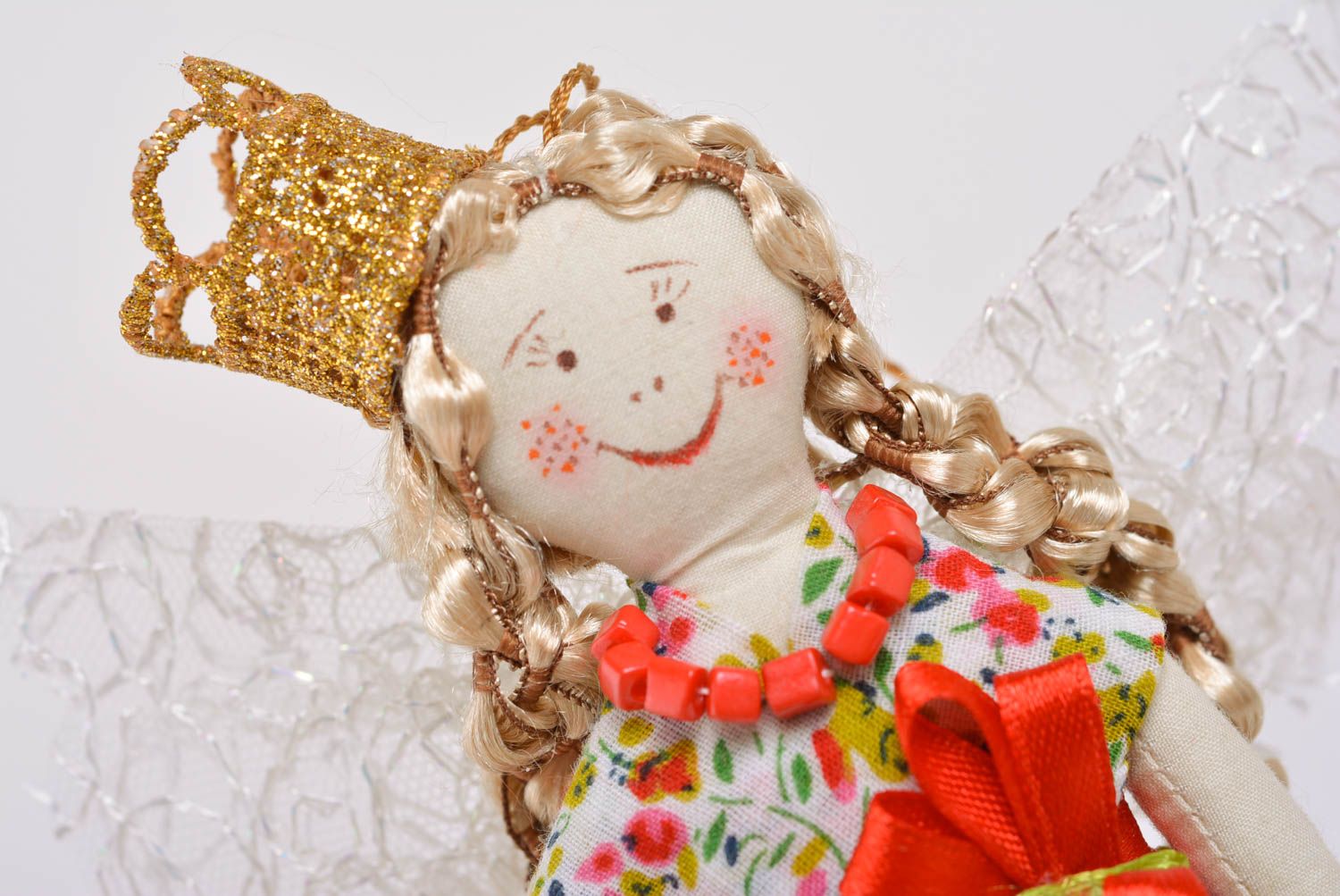 Schöne Spielzeug Puppe aus Stoff für Haus Deko künstlerische Handarbeit Königin foto 2