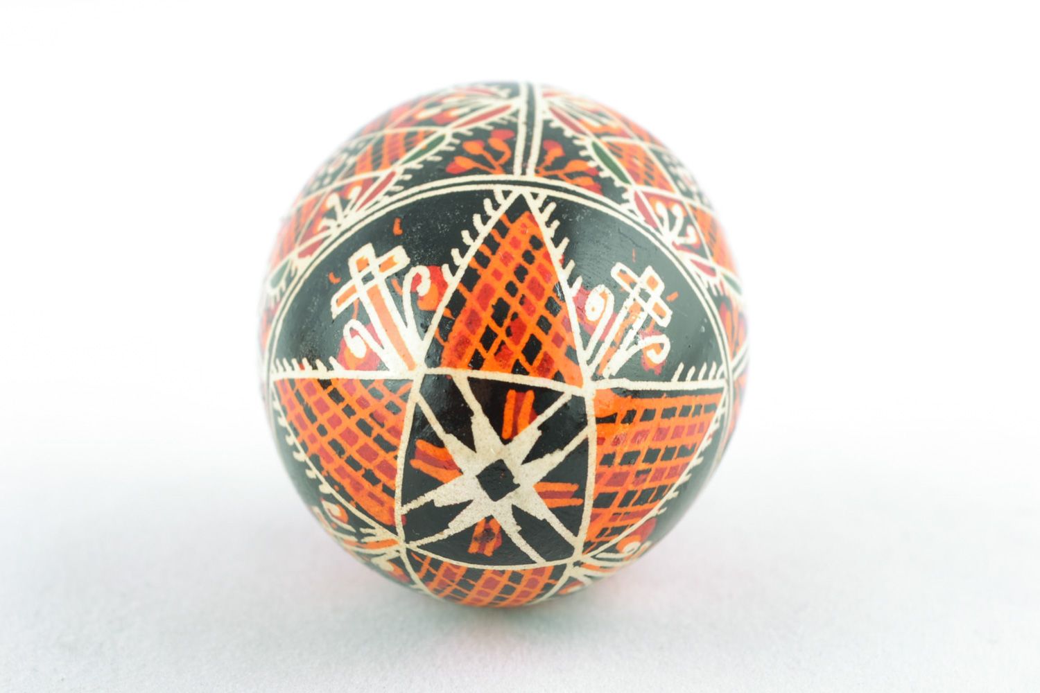 Handmade Easter egg painted with aniline dyes and hot wax for interior decoration photo 5
