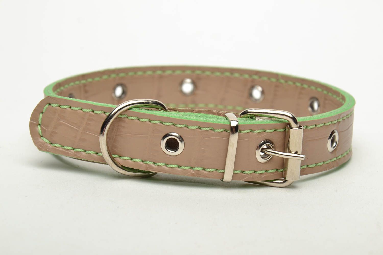 Artificial leather dog collar photo 2