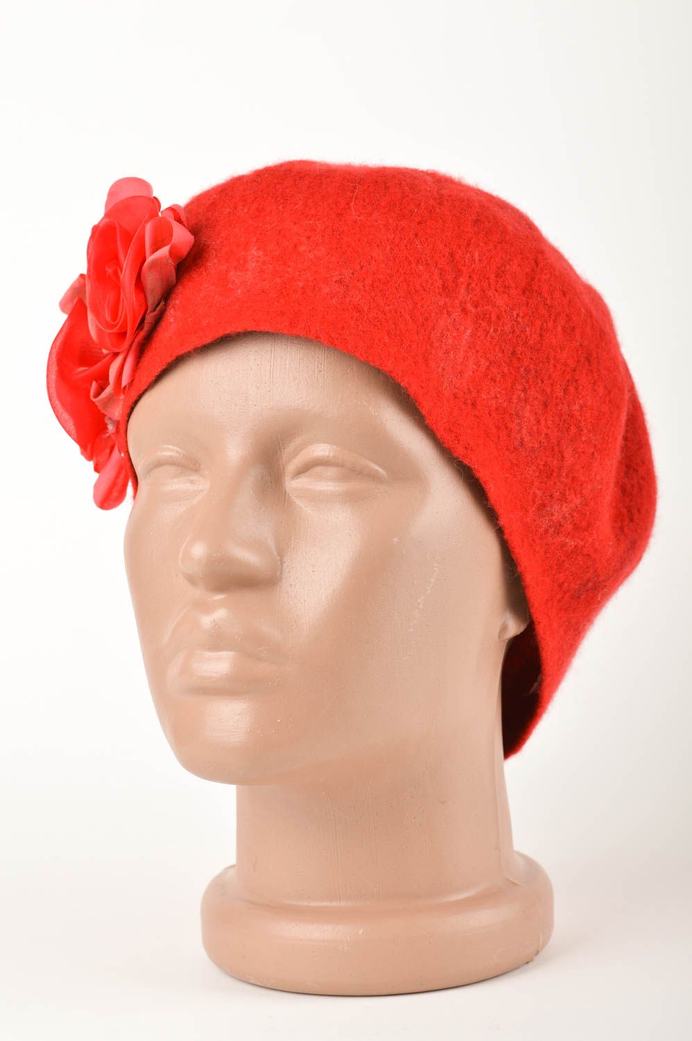 Basco fatto a mano cappello da donna berretto in lana accessorio originale  foto 2