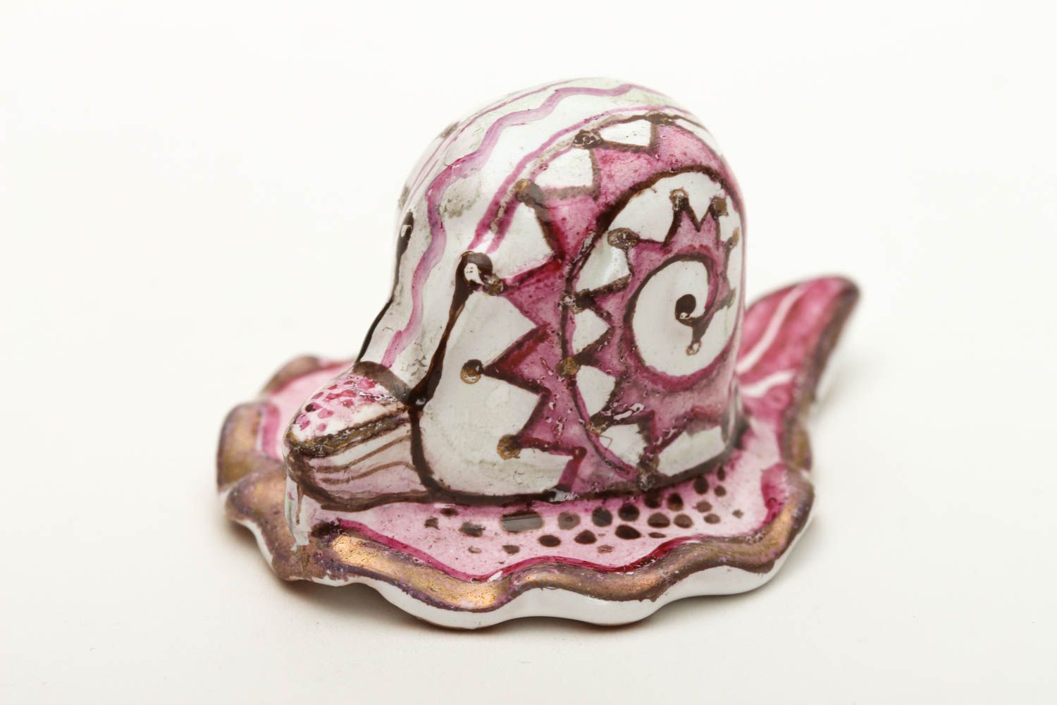 Keramik Handarbeit Deko Figur Fingerhut zum Nähen Geschenk Idee kleine Schnecke  foto 2