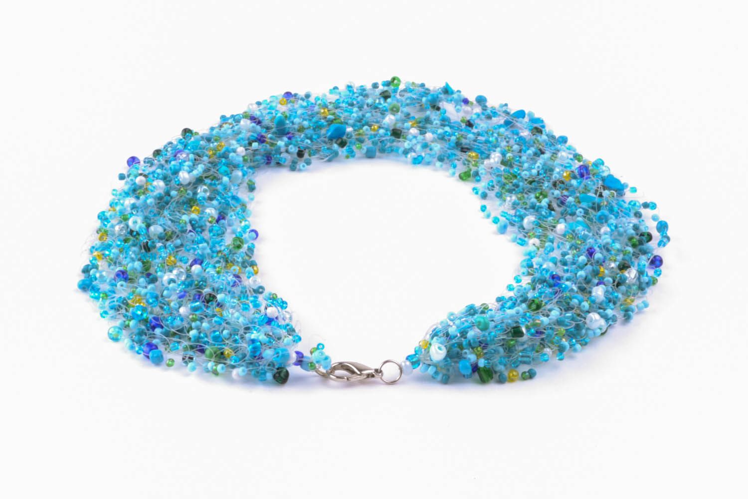 Beaded necklace made of natural stones photo 3