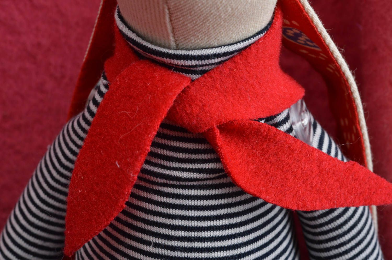 Peluche lapin fait main Jouet pour enfant Cadeau original cousu en coton photo 5