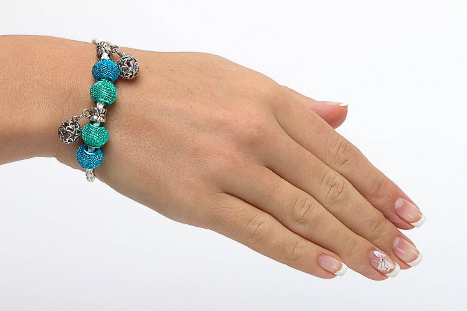 Bracelet fin Bijou fait main perles fantaisie pendeloques Accessoire femme photo 5