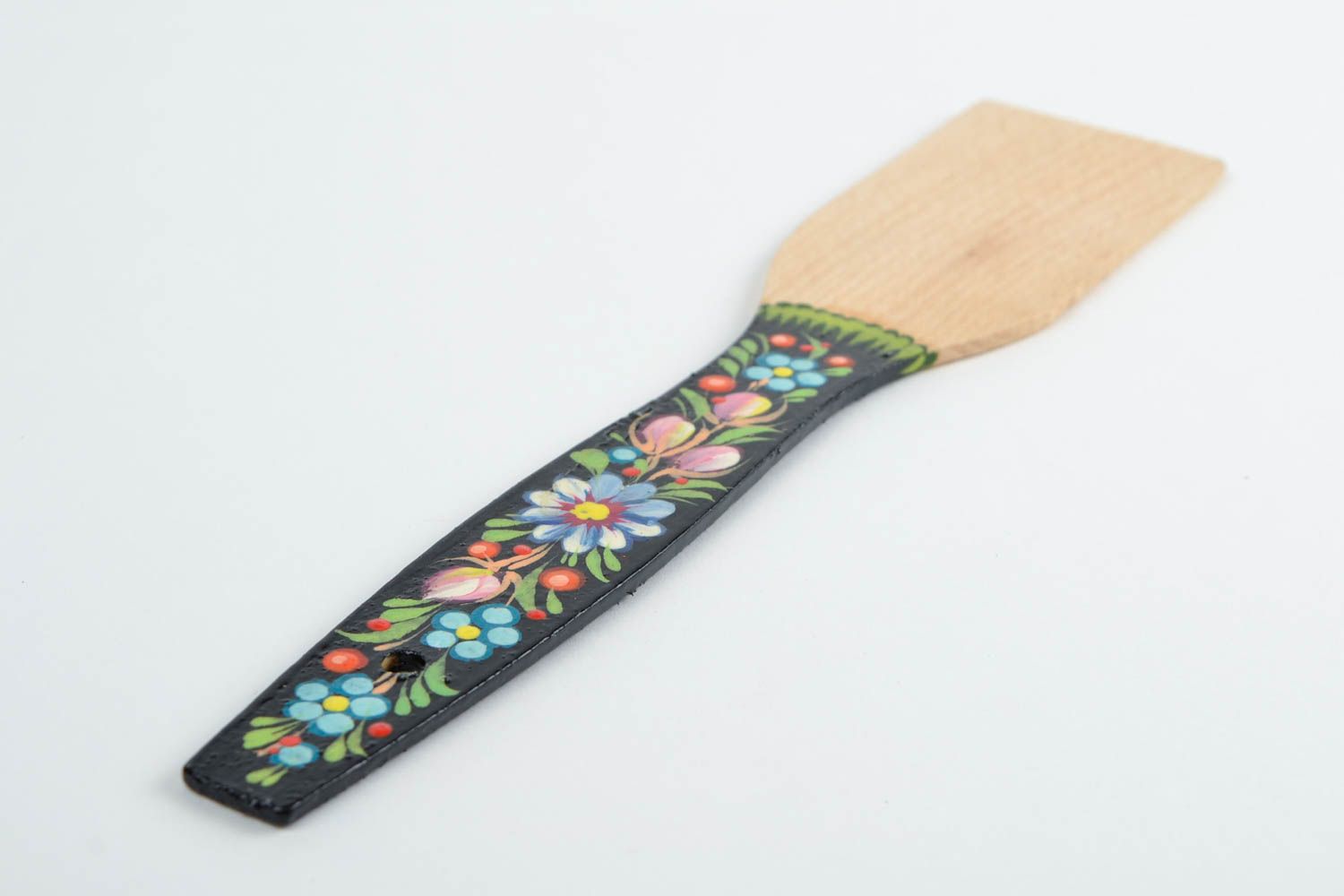Handmade wooden spatula designer Petrykivka painting kitchen tool ethnic decor photo 4
