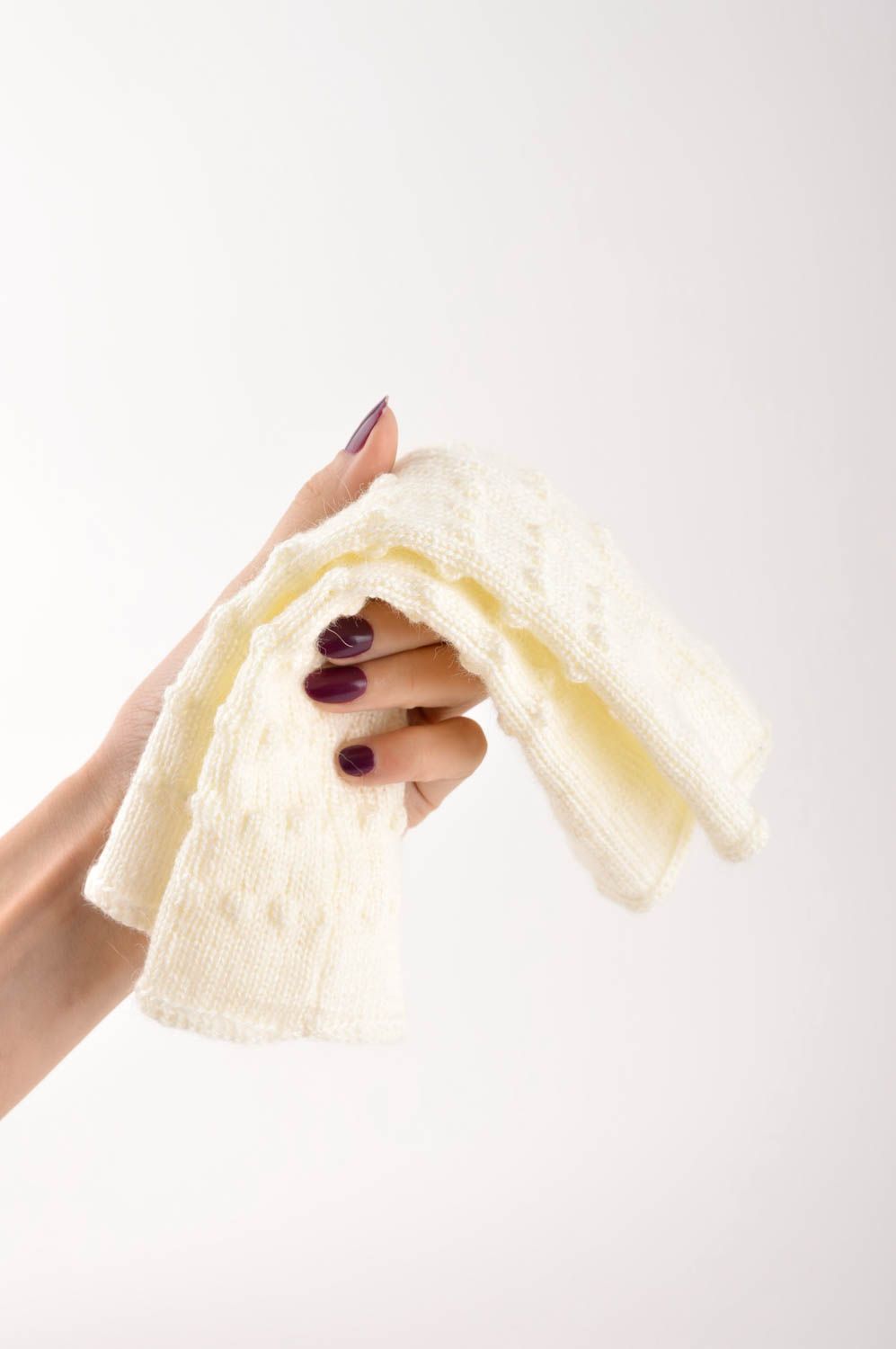 Перчатки без пальцев хэнд мэйд женские перчатки молочные митенки женские фото 4