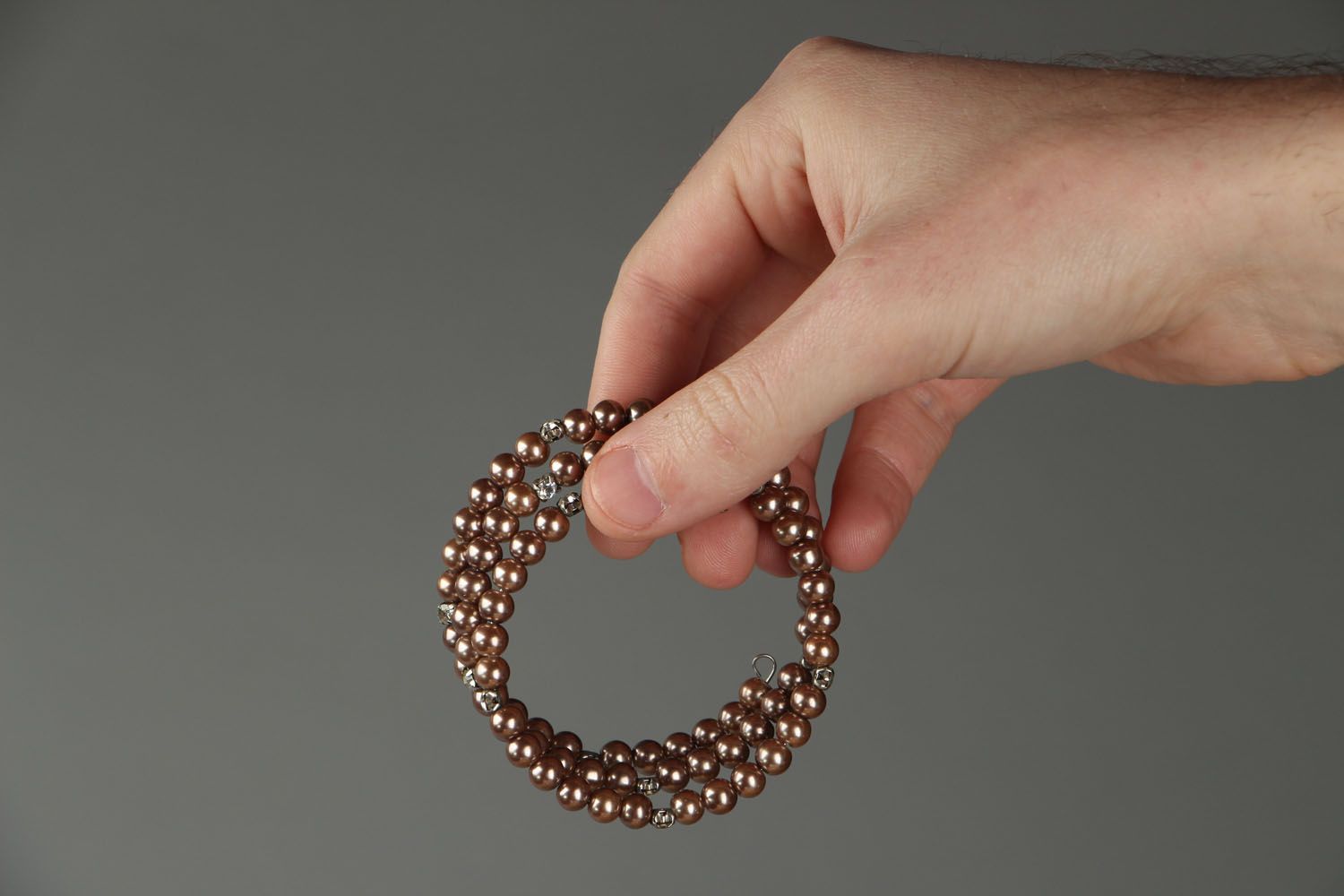 Bracelet en fausses perles fait main Spirale photo 3