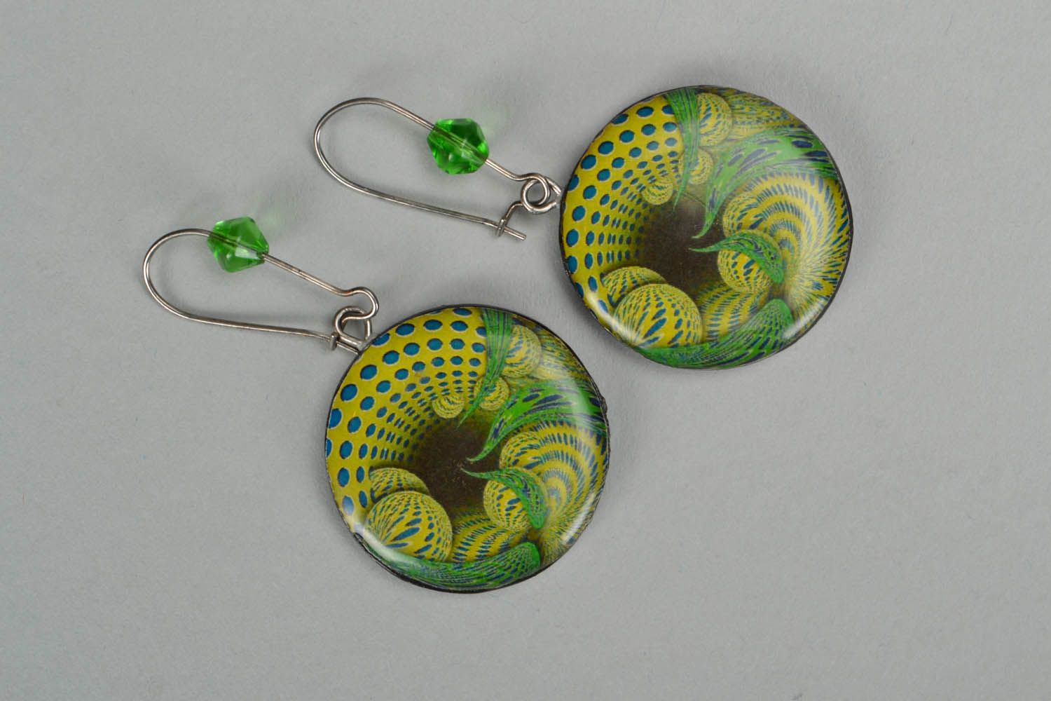 Polymer clay earrings Magical tunnel photo 2