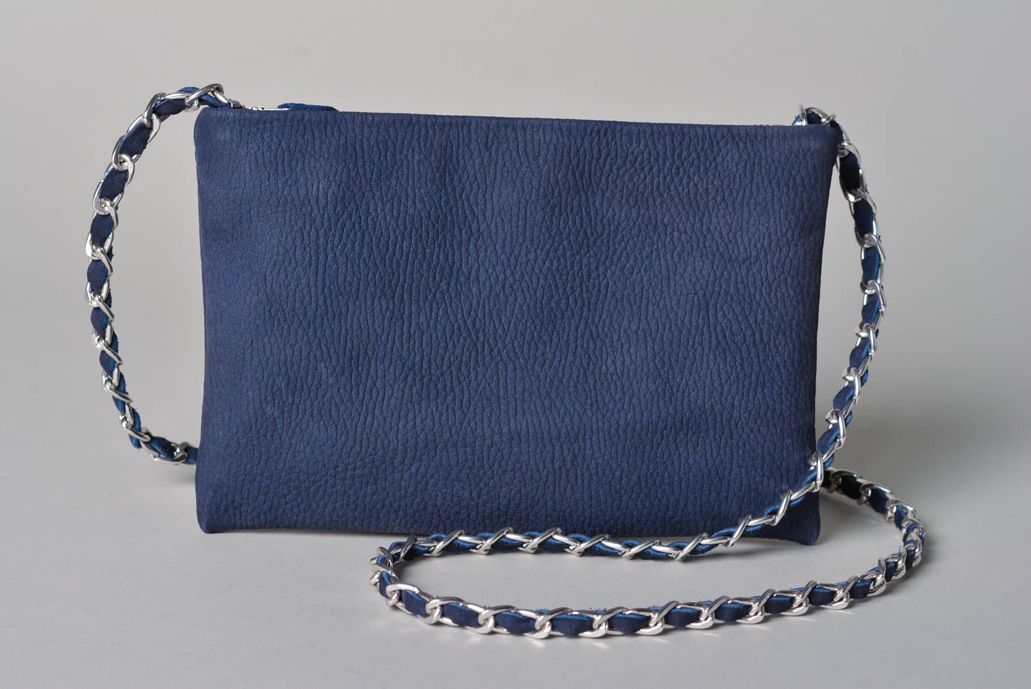 Sac bandoulière fait main bleu Sac cuir naturel tendance mode Cadeau femme photo 1