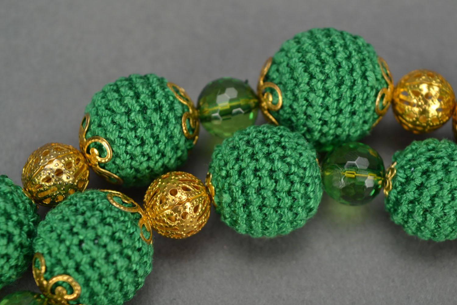 Crochet necklace Green photo 3