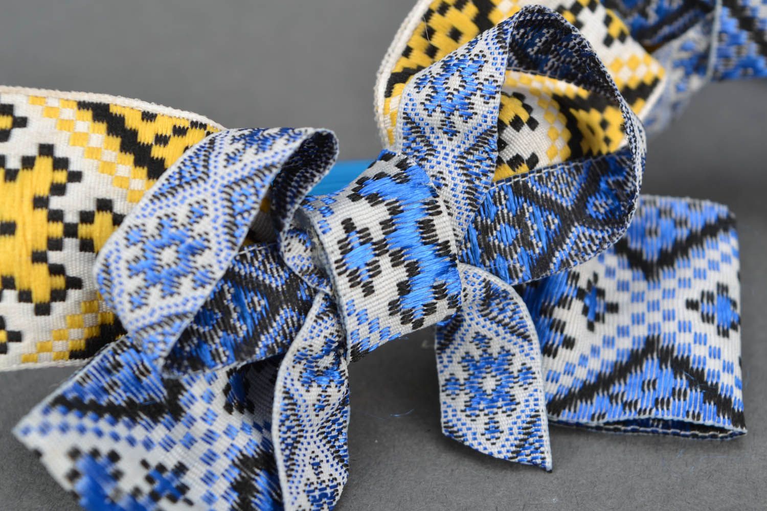 Handmade scrunchies with ethnic patterns photo 5
