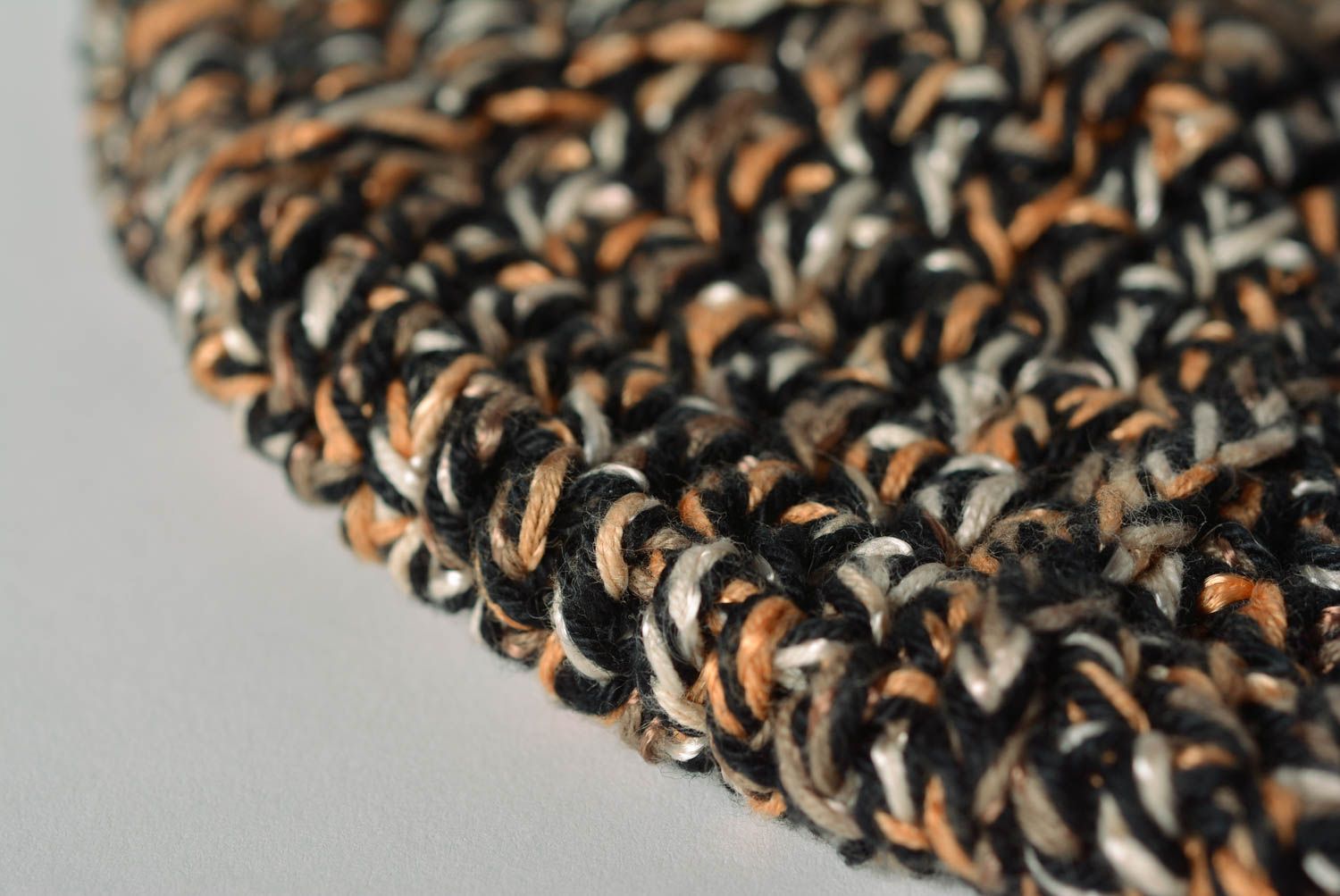 Unusual stylish handmade dark crochet beret women's designer headwear photo 5