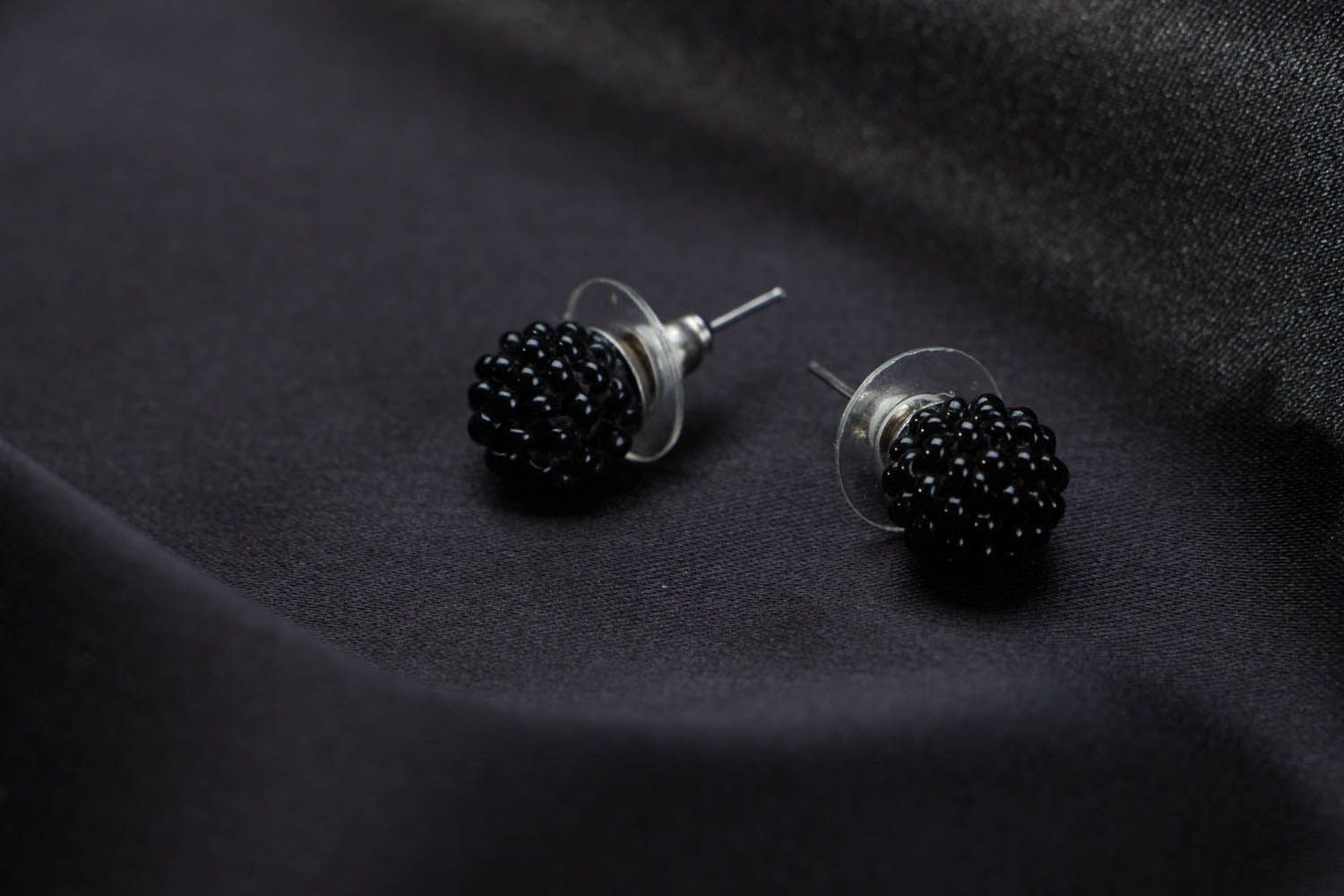 Handmade beaded earrings Blackberry photo 2