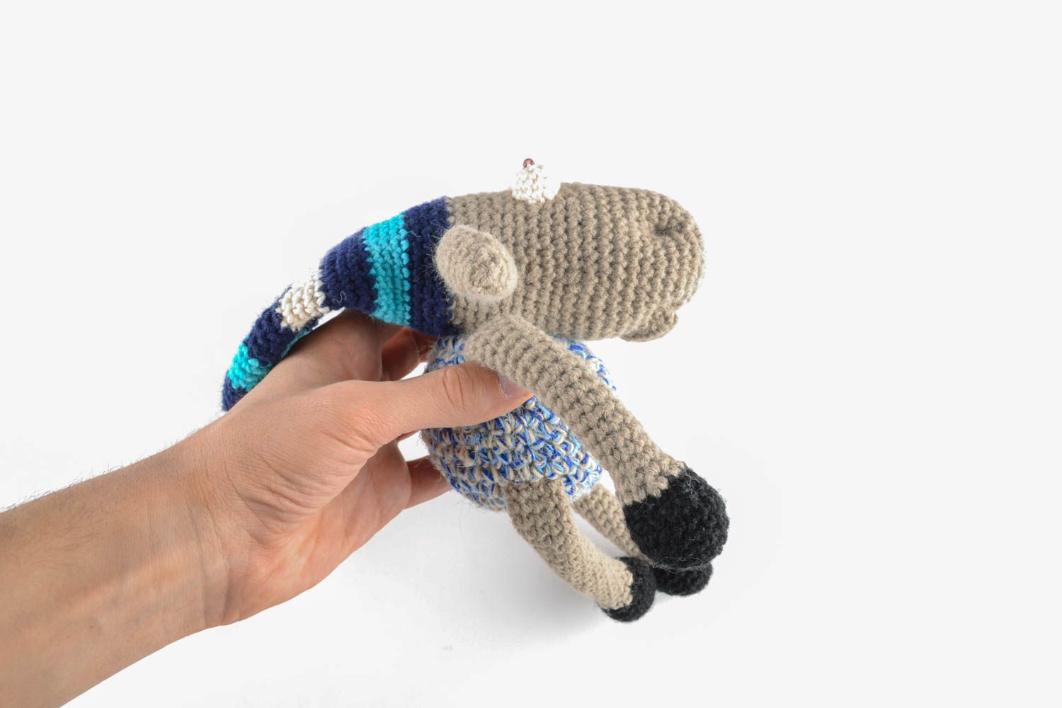 Crochet soft toy Elk with Striped Hat photo 4
