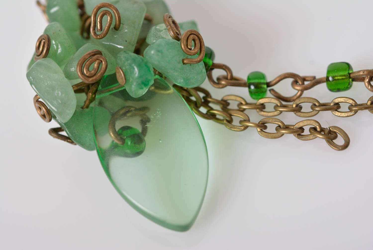Long handmade jade earrings elegant beautiful handmade summer accessory  photo 4