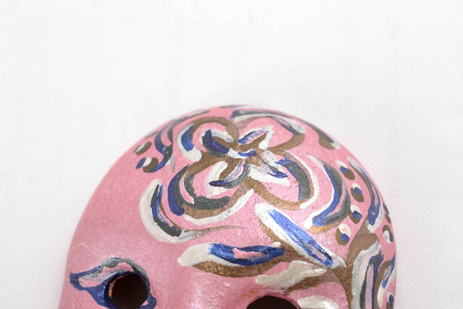 Maschera in argilla fatta a mano elemento decorativo d'autore originale
 foto 4