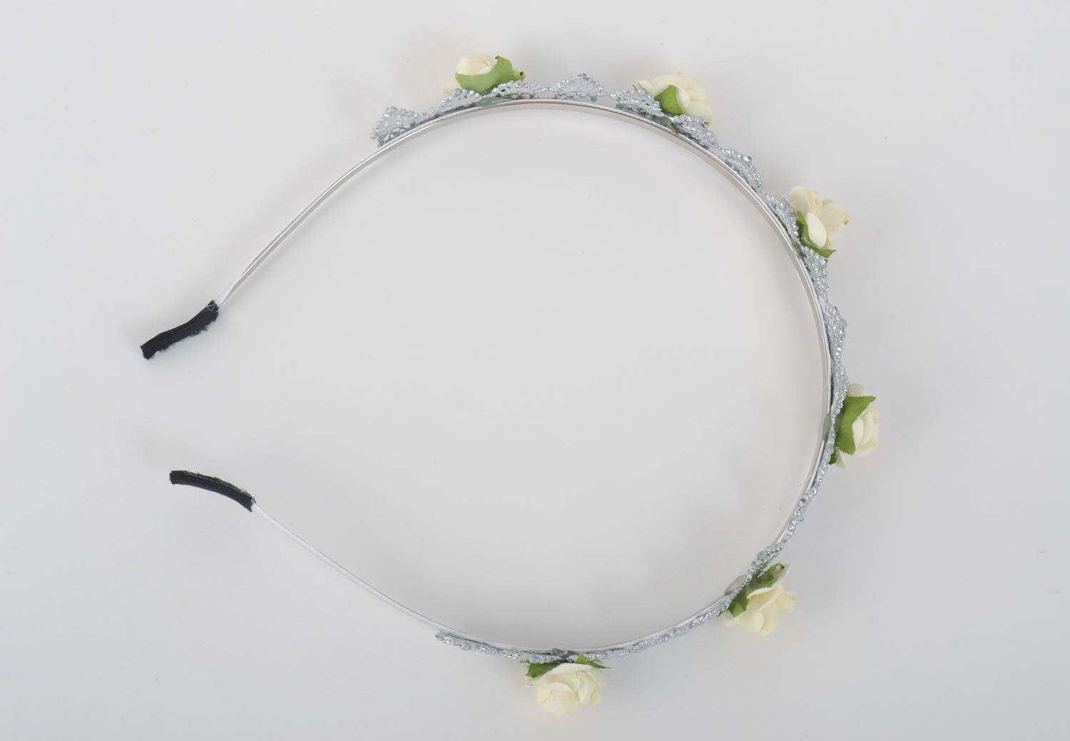 Corona de flores hecha a mano diadema artesanal accesorios para cabello foto 4