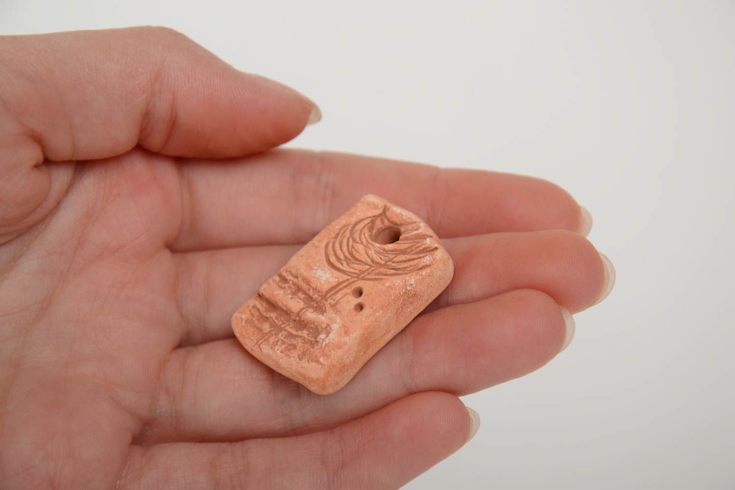 Handmade small eco friendly ceramic pendant blank supply for jewelry making photo 5