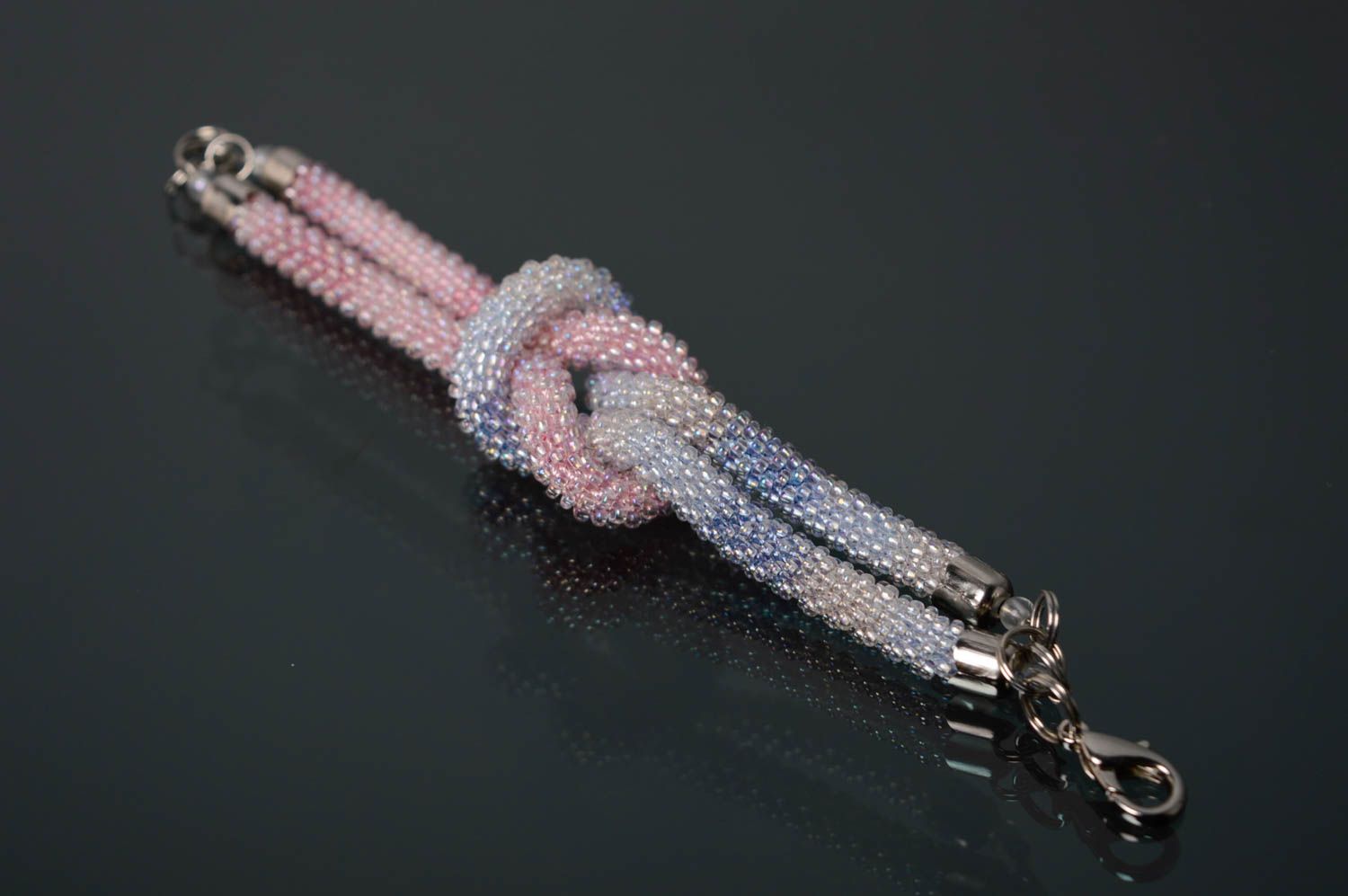 Beaded cord bracelet with knot photo 2