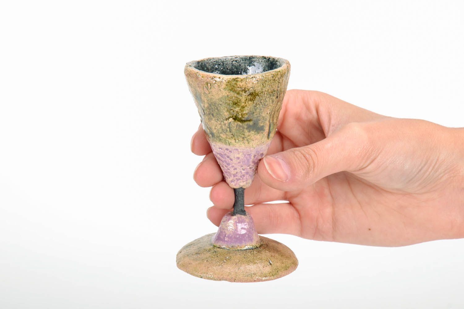 Ceramic shot glass with leg photo 5