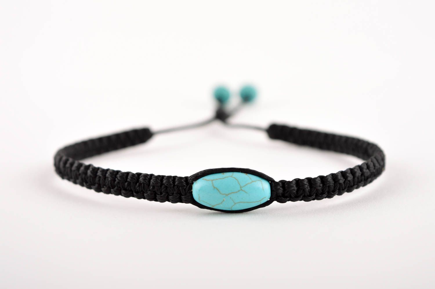 Stylish handmade gemstone bracelet textile bracelet woven wrist bracelet photo 2