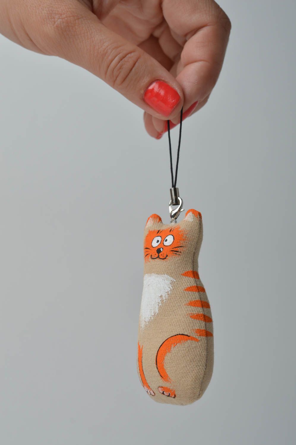 Porte-clé chat Accessoire design en coton naturel Cadeau original souvenir photo 2